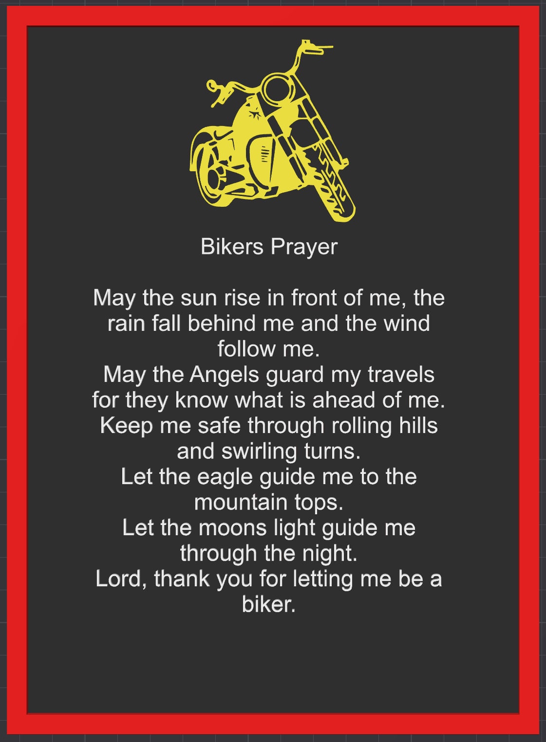 Personalized Biker Plaque | Motorcycle Pray with customized Name | Gift for a Biker | Gift for Biker Family | Biker Cave Decor - Shire 3D